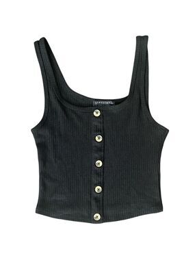 2/$15 Streetwear Society Black Tank with Buttons Size Medium